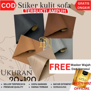 Stiker Kulit Kursi Sofa Tempel Perekat Ukuran 20 x 120 cm Sticker Leather Sintetis Repair Berkualitas Import Untuk Pelapis Perbaikan Penambal Lubang Sobek Sopa Ruang Tamu Jok Motor Mobil dan Furniture Berlubang Tahan Air Perekat Meteran 1 Roll