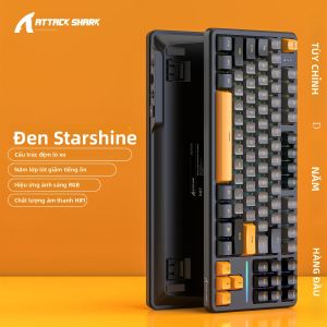 ATTACK SHARK | Bàn Phím Cơ Chơi Game Không Dây ATTACK SHARK X87 87 Phím TKL RGB Ba Chế Độ Bluetooth Có Dây Gasket Hot Swap Pin Lớn