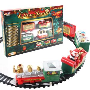 Realistic Christmas Electric Train SetEasy To Ass-emble & Safe For Kids Gift & Party Home Xmas Tree Decoration