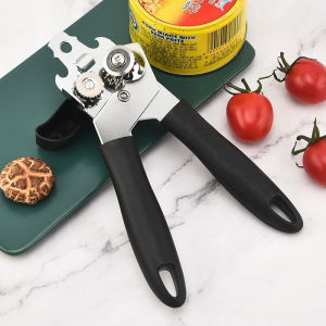 Heavy Duty Stainless Steel Manual Can Opener with Comfort Grip Handle Multifunctional Bottle Opener Easy to Use Durable Design