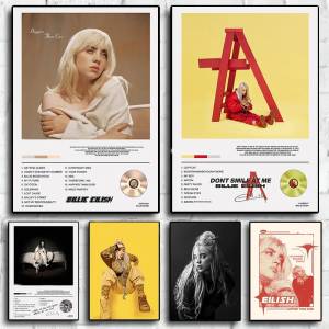 Rap Music Album Cover Happier Than Ever Poster Aesthetic Rapper Hip Hop Rock Canvas Wall Art Ideal for Room Decor