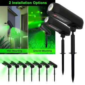 2-in-1 Solar Spotlight & Wall Lamp IP55 Waterproof Green/Warm LED for Garden Yard Pathway Decoratiive Ambience Tree Uplighting