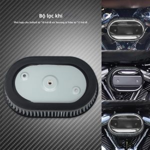 Mactions | Bộ Lọc Không Khí Xe Máy Thay Thế Màu Đỏ/xám Cho Harley M8 Softail FXBB FXFB 18-Up Touring FLHT FLHX 17-Up