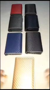 DOMPET KARTU LONTAR RFID SINGLE BOX DEABOLAR K3293 MOTIF SERAT KARBON TEBAL MUAT BANYAK KARTU