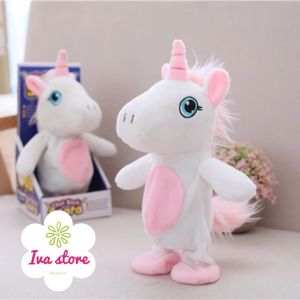 Mainan bayi boneka talking unicorn merekam suara free bungkus kado