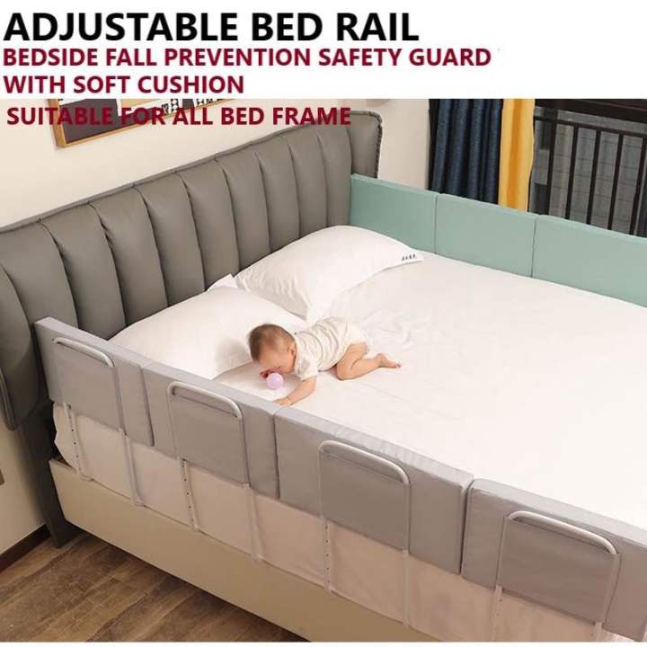 Adjustable Bed Rail Bedside Fall Prevention Safety Guard Fits All Bed w