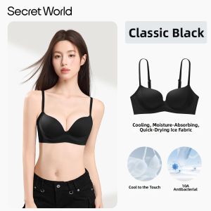 Secret World | Lifting Gathering Underwear For Small Breasts Invisible Seamfree Summer Thin Bra