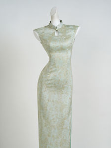 Youthful Elegant Everyday Wear Cheongsam Slim Green