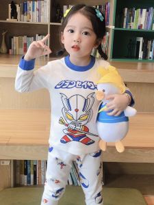 Spring Autumn Childrens Sleepwear Cotton Pajamas Set Baby Home Clothes Long Sleeve Pure Cotton Underwear for Boys And Girls
