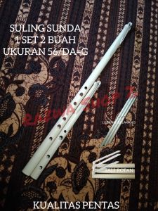 Suling Bambu/Suling Sunda kualitas Pentas 1 set 2 buah ukuran 56/Da=G