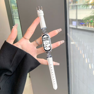 Uhada Smartwatch Band for Xiaomi Mi Band 8 9 10 Mens Womens Sports Leather Universal NFC Compatible Creative Blue Saint Laurent