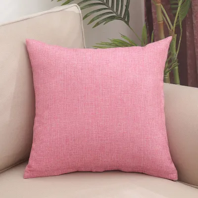 Thickened Linen Pillow Back Support Office Nap Home Sofa Living Room Square Waist Cushion Pure Color Modern Simple Style PP Cotton Filling