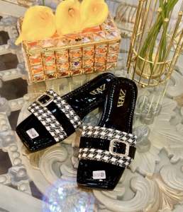 Sandal Selop Zara Sabuk Gesper RAJUT Premium Kekinian Korean Style KODE HZ11NOV24