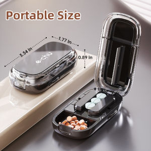 Tablet Divider Tablet Cutter with Storage Compartment for Small and Large Tablets Multiple Pill Cutters for Travel & Pets Daily