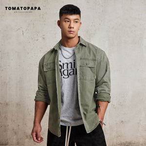 TOMATOPAPA | Áo Khoác Bông Cotton Phong Cách Đường Phố Mỹ Rộng Rãi