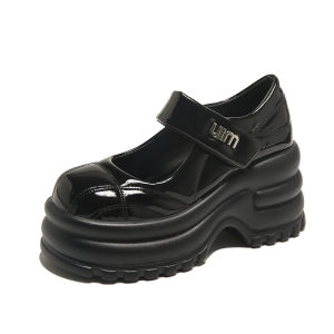 Mary Janes Womens Shoes Thick Bottom Platform Spring Autumn New Style Heightening Casual Sports Magic Tape Single Shoes