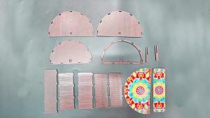 Bộ Hộp Đựng Đồ Trang Sức Bằng Gỗ Vẽ Tranh Kim Cương Mandala Sáng Tạo - Hộp Lưu Trữ Hình Bán Nguyệt Dành Cho Nghệ Thuật Và Phụ Kiện