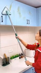 Triangle Mop 180 Degree Rotatable Adjustable Triangle Cleaning Mop 三角形多功能抹把 Segi Tiga Mop Lantai Dinding