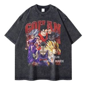 Bandai | Vintage Washed Dragon Ball Broly Anime T-shirt Man Women Short Sleeve Tee Streetwear Loose Casual Tops Summer Y2k 2026 Oversized