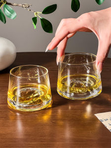 New Chinese Style Fuji Mountain Glass Cup Japanese Ins View Mountain Cup Ancient Iceberg Whiskey Cocktail Glass Transparent