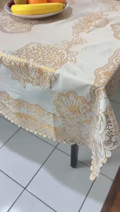 Taplak Meja Ruang Tamu 120x145cm Alas Meja Makan Mewah Bahan PVC Tebal Premium Anti Air Aesthetic