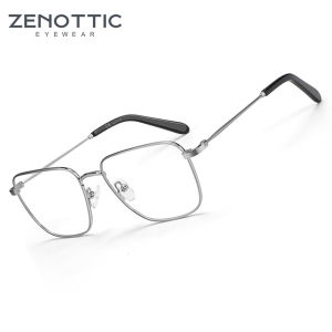 ZENOTTIC Fashion Square Metal Optical Frame Modern Eyewear For Men Lightweight Non-Prescription Eyeglasses
