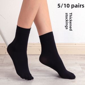 Spring and Autumn Stockings Socks Thickened Men and Women Short Stockings Wide Mouth Non Slip Loose Middle Tube Black Incarnadine Socks