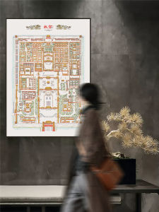 Modern Simplified Palace Museum Panoramic View Decorative Painting High Definition Thick White Card Paper Living Room Wall Art