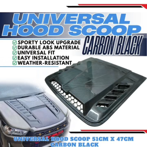 OCAS UNIVERSAL 51X47CM CAR AIR FLOW INTAKE HOOD SCOOP CARBONBLACK (12192)