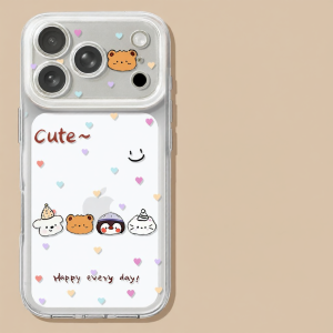 YOUSIDUN | Ốp Lưng Trong Suốt Dễ Thương Hình Thú Phù Hợp Với Apple iPhone Có Dây Đeo Cao Cấp