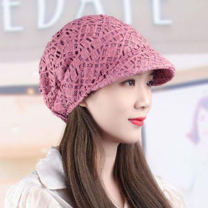 หมวกผ้าตาข่ายลูกไม้แบบบาง แฟชั่น ปกปิดผมสีขาว ตกแต่งผม หมวกทรงกลม ฤดูใบไม้ร่วง ฤดูหนาว สำหรับผู้หญิง