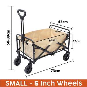 (Ready Stock in Malaysia) Extra Thick Material Beige 300kg Outdoor Trolley Camping Trolley Outdoor Foldable Trolley Shopping baby Stroller Foldable Wagon Outdoor Trolley Camping Trolley Outdoor Shopping Trolley 长形推车