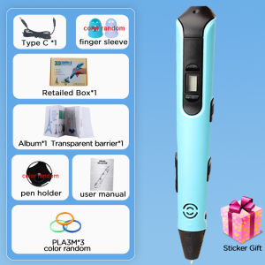 New 3D Printing Pen LCD Display Screen 1.75mm PLA 0.7mm Diameter Kids DIY Drawing Pen Toys Children Christmas Birthday Gifts