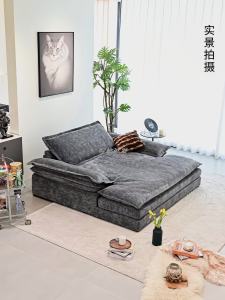 Modern Minimalist Big Mac Kennel Sofa Bed Chenille Velvet Soft Cream Sofa Bed Private Theater Bean Bag Sofa