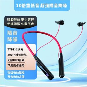 Bluetooth Neckband Style Earphones Super Long Battery Life Noise Reduction 10 times More Bass Heavy Duty Comfortable Wear