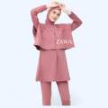 Damla Sport Muslimah Swimwear Dusty Pink - Baju Renang Wanita Hijab Syari Remaja. 
