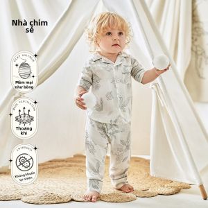 Ou Yun | Bộ Đồ Ngủ Mùa Hè Mỏng Làm Mát Bằng Lụa Cho Trẻ Em