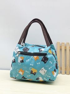 Lightweight Oxford Cloth Ladies Handbag Zipper Mommy Bag Casual Printed Soft Handle Small Square Bag for Outdoor Women