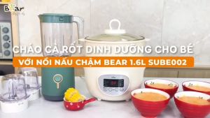Nồi Nấu Chậm Nồi Chưng Yến Nồi Nấu Cháo Chậm 1.6L Bear SUBE002 Thông Minh Kèm Lồng Hấp Bản Quốc Tế Bảo Hành 18 Tháng