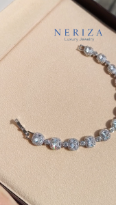 Neriza Jewelry/ข้อมือเพชร เครื่องประดับออกงาน เพชรสังเคราะห์เกรดพรีเมี่ยมเทียบเท่าเพชรแท้ NB027