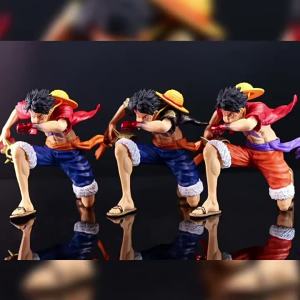 Jia Zhi Anime Pirate DT GK Blowing the Second Gear Luffy Kneeling Posture Three Models Anime Garage Kits Model Furnishing Articles