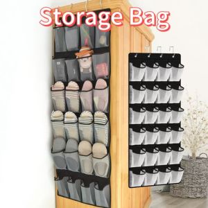12/24 Pocket Shoes Organizer Rack Hanging Bag Wall Mounted Shoe Holder Hanging Over The Door Behind Closet Organizer Storage Bag