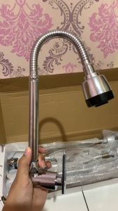 KRAN ANGSA WASTAFEL CUCI PIRING FLEKSIBEL JUMBO 40 CM STAINLESS STEEL MINIMALIS MODEL ENGKOL 2 TIPE AIR