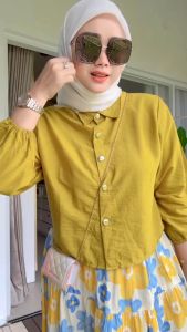 ONE SET ROK MALIKA RAYON MIX CRINKLE AIRFLOW / Baju Setelan Wanita Lengan Panjang / Baju Setelan Rok Viral 2023