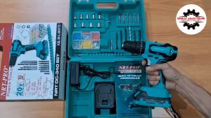 NRT-PRO DC340 Bor Cordless Drill Baterai Tangan Beton Impact Tembok 20 V 20V Paket Set Mesin DC 340 340HD 340 HD