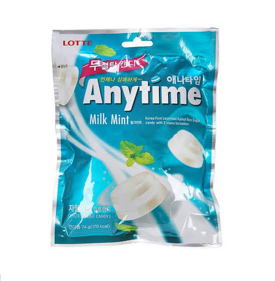 Xylitol Mint Candy 92g (Korean Lotte Xylitol Anytime No Sugar Milk/Mint