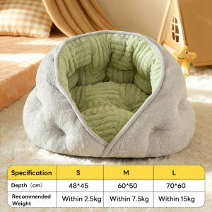All Season Dog Bed Semi Enclosed Small Medium Dog Sofa Bed Autumn Winter Warm Thickened Pet Cat Bed Pet Supplies