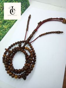 ❤️ INEZ CRAFT ❤️ Tasbih tijani kayu kelor emas 8mm full benang rajut T43