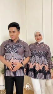 Baju Batik Couple Pasangan Motif Mataram / Batik Kembar Putra / Lengan 3/4