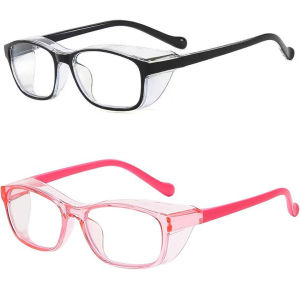 2pc Kids Safety Glasses Anti Fog Goggles with Side Shield Anti Pollen Protective Eyeglasses